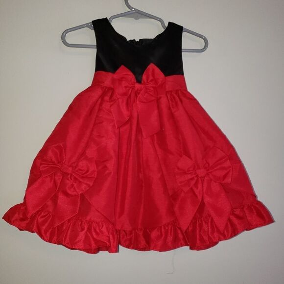 NANNETTE BLACK & RED FORMAL DRESS SIZE 12M - Picture 1 of 6